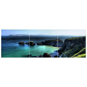 Carrick-a-rede Widok na linię brzegową   - obraz drukowany  150x50cm