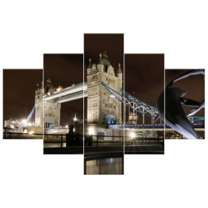 Fontanna przy Tower Bridge   - obraz drukowany  100x70cm