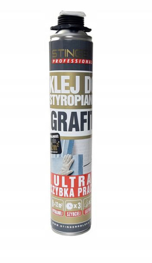 STINGER GRAFIT klej do styropianu grafit XPS EPS 750ml pistoletowy (14488)