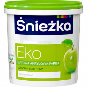 ŚNIEŻKA EKO biała matowa akrylowa farba do ścian i sufitów 1L (8755)