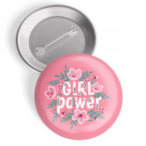 PRZYPINKA 44 mm BUTTON GIRL POWER Feminist Wzory