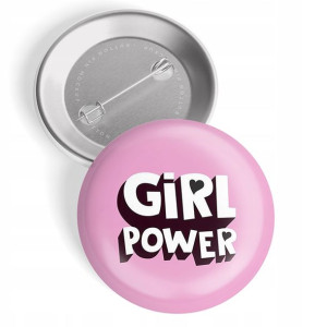PRZYPINKA 44 mm BUTTON GIRL POWER Feminist Wzory
