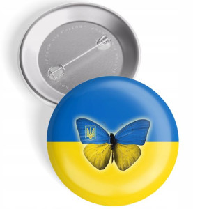 PRZYPINKA 44mm WOLNA UKRAINA ZEŁENSKI Hero Wzory