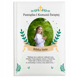 Biblia Pamiątka Komunii Świętej Własne Zdjęcie