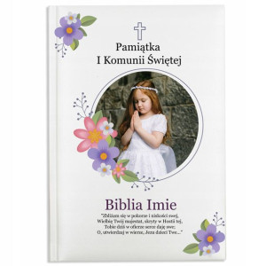 Biblia Pamiątka Komunii Świętej Własne Zdjęcie