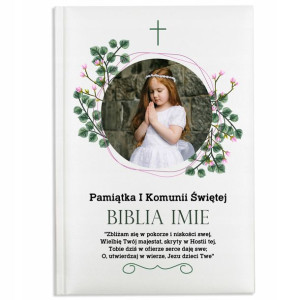 Biblia Pamiątka Komunii Świętej Własne Zdjęcie