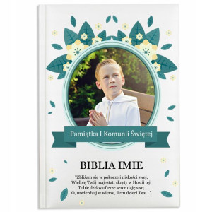 Biblia Pamiątka Komunii Świętej Własne Zdjęcie