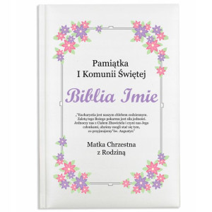 Biblia Pamiątka Komunii Świętej Własne Zdjęcie