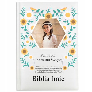 Biblia Pamiątka Komunii Świętej Własne Zdjęcie