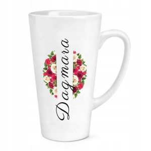 KUBEK BIAŁY LATTE DUŻY imię DAGMARA prezent+gratis