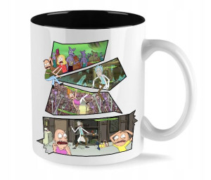 KUBEK CZARNE WNĘTRZE RICK AND MORTY 01 serial gift