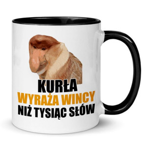 KUBEK Czarny Śmieszny Prezent POLAK Janusz WZORY
