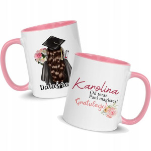 KUBEK na Prezent dla PANI MAGISTER + IMIĘ Wzory