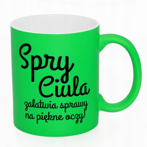 KUBEK NEONOWY ZIELONY Idealny do PRACY Dużo Wzorów
