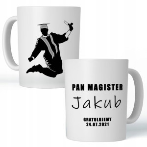 KUBEK PAN MAGISTER 02 obrona, prezent, +TWOJE IMIĘ