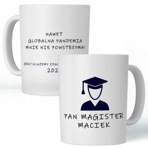 KUBEK PAN MAGISTER 03 obrona, prezent, +TWOJE IMIĘ