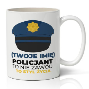 KUBEK Prezent dla POLICJANTA Wiele Wzorów - IMIĘ