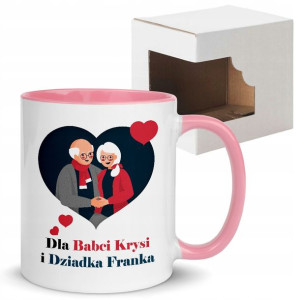 Kubek Różowy Prezent Na Dzień Babci Dziadka Wzory