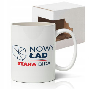 KUBEK Śmieszny Prezent NOWY ŁAD STARA BIDA 01