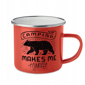 KUBEK STALOWY Turystyczny Emaliowany CAMPING Wzory