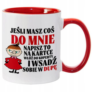 KUBEK WNĘTRZE CZERWON Prezent MAŁA MI Wiele Wzorów