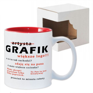 Kubek Wnętrze Czerwone - Prezent Dla Grafika 04