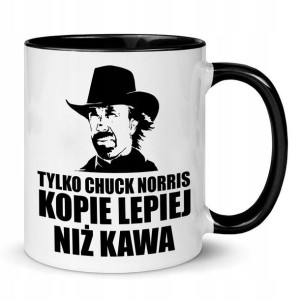 Kubek Wnętrze Ucho Czarne Chuck Norris Memy Mix