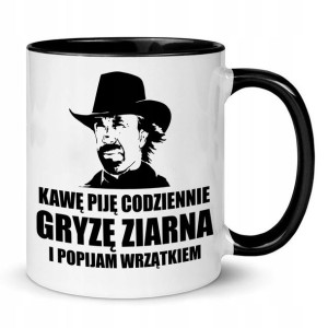 Kubek Wnętrze Ucho Czarne Chuck Norris Memy Mix