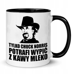 Kubek Wnętrze Ucho Czarne Chuck Norris Memy Mix