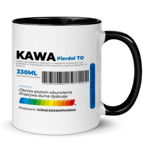 Kubek Wnętrze Ucho Czarne Do Kawusi Pharma Wzory