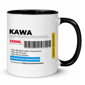 Kubek Wnętrze Ucho Czarne Do Kawusi Pharma Wzory