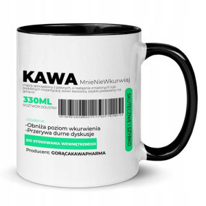 Kubek Wnętrze Ucho Czarne Do Kawusi Pharma Wzory