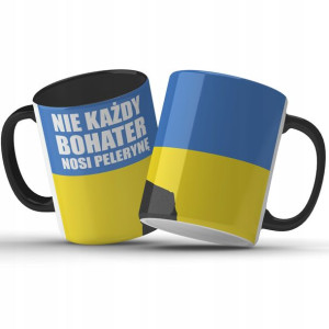 KUBEK WNĘTRZE UCHO CZARNE Ukraina ZEŁENSKI Hero