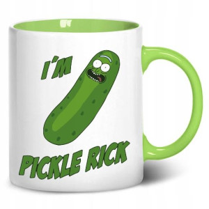 KUBEK Wnętrze Ucho ZIELONE wzór PICKLE RICK 02