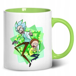 KUBEK Wnętrze Ucho ZIELONE wzór RICK AND MORTY 03