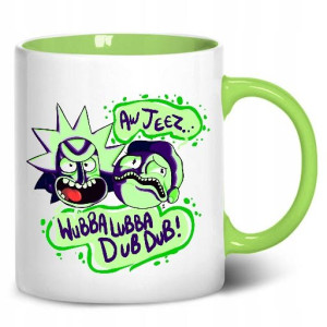KUBEK Wnętrze Ucho ZIELONE wzór RICK AND MORTY 06