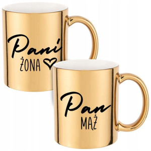 ZESTAW 2 Kubków dla Par PAN MĄŻ PANI ŻONA Prezent