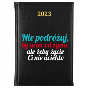 KALENDARZ Dzienny A5 2023 PODRÓŻE CYTATY Wzory