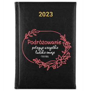 KALENDARZ Dzienny A5 2023 PODRÓŻNIKA CYTATY Wzory