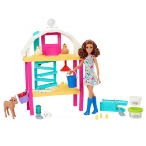 Barbie - Farma Radosnych Kurek + Lalka - Hgy88