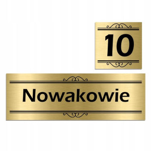 ZESTAW Tabliczek na DRZWI Nazwisko + NUMER WZORY