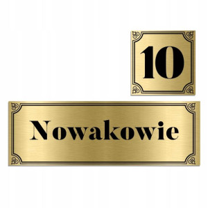 ZESTAW Tabliczek na DRZWI Nazwisko + NUMER WZORY