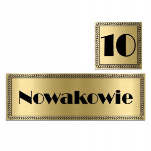 ZESTAW Tabliczek na DRZWI Nazwisko + NUMER WZORY