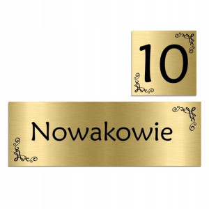 ZESTAW Tabliczek na DRZWI Nazwisko + NUMER WZORY