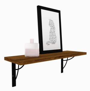 Półka Loft Rustykal Industrial Podpórka Neo Dąb Sherman Koniakowy 45cm