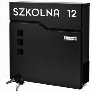 SKRZYNKA Pocztowa na LISTY XXL Czarna Wiele Wzorów