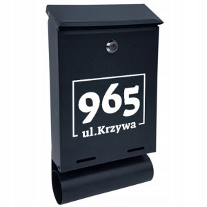 SKRZYNKA Pocztowa TUBA Antracyt WIELE WZORÓW UV