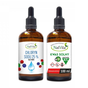 Chloryn sodu NaClO2 25% 100ml + kwas solny 100ml NatVita