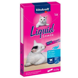 Vitakraft Cat Liquid Przysmak z łososiem + omega 3 6x15g
