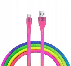 Kabel Usb Ombre Tęcza Szybkie Ładowanie Micro-usb